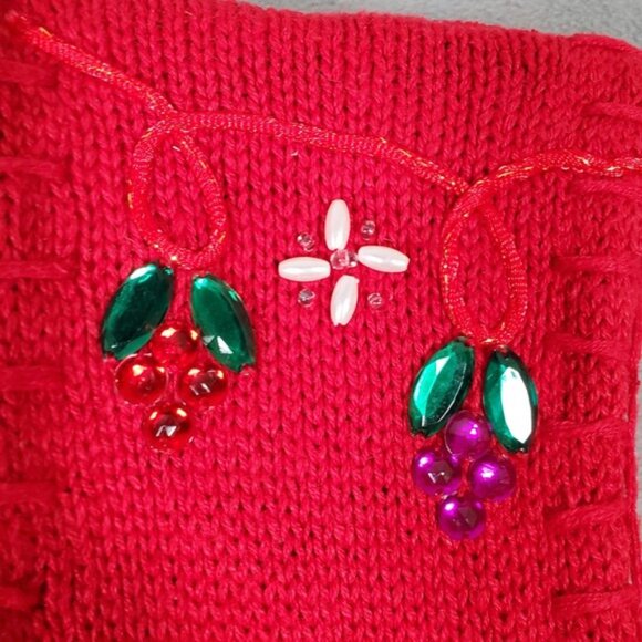 VTG Victoria Woman Holiday Sweater Vest 2X Red Embroidered Nutcracker Christmas - Picture 3 of 9